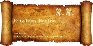 Mitelman Marina névjegykártya